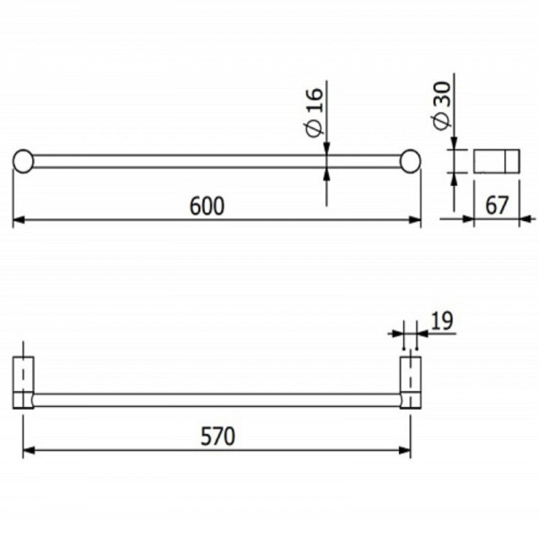 Полотенцедержатель Kludi Vela R 5897939 черный матовый