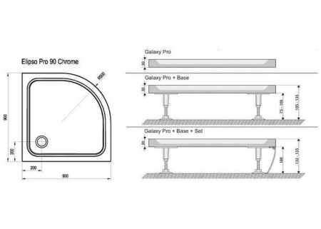 Душевой поддон Ravak Elipso Pro XA247701010