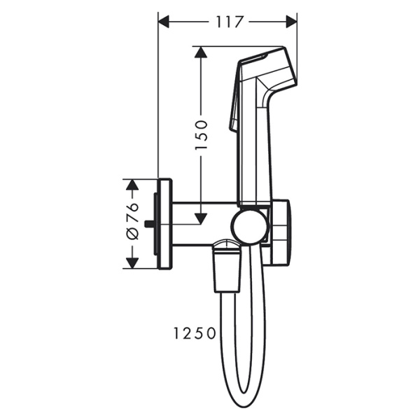 Гигиенический душ Hansgrohe Bidette 29232340 шлифованный черный хром