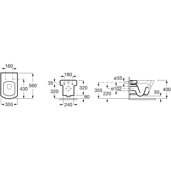 Унитаз подвесной Roca Hall 34662E000 белый