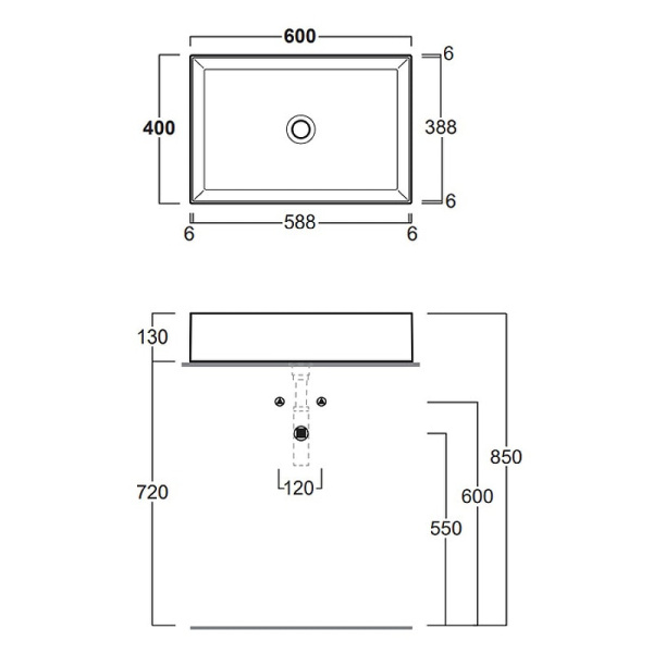 Раковина Simas Agile 60 AG60 nero matt черная матовая