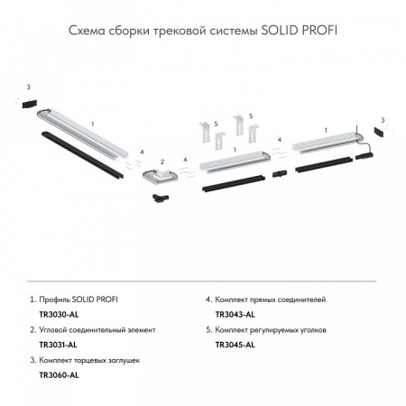 Соединитель профилей линейный Denkirs Smart TR3043-AL