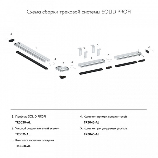 Соединитель профилей линейный Denkirs Smart TR3043-AL