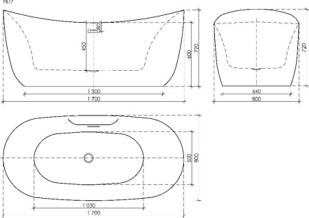 Акриловая ванна Sancos Jazz 170x80 FB17, белый