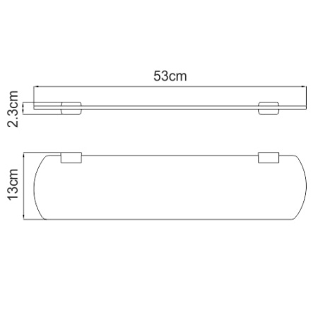 Полка стеклянная WasserKRAFT Sauer K-7924