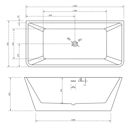 Акриловая ванна Abber 170x80 AB9212-1.7