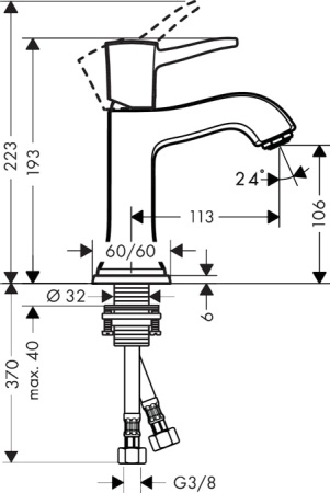 Смеситель для раковины hansgrohe Metropol Classic 31301000