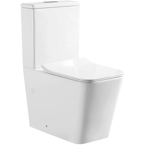 Унитаз-компакт Grossman GR-4445SQ безободковый, торнадо, с сиденьем микролифт, белый