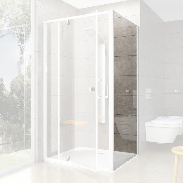 Душевая стенка Ravak Pivot PPS-100 90GA0100Z1 белая+Transparent