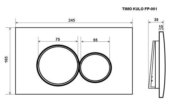 Кнопка смыва Timo Kulo FP-001W