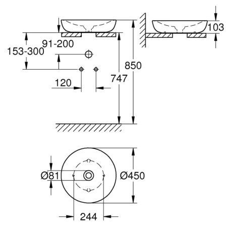 Раковина 45x45 см Grohe Essence Ceramic 3960900H