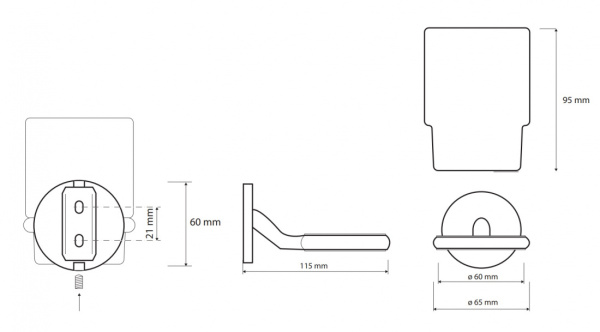 Стакан для зубных щеток Bemeta Nox 102410010