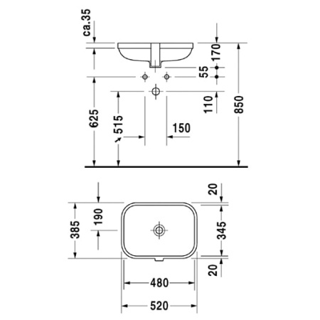 Раковина Duravit Happy D.2 48 0457480000