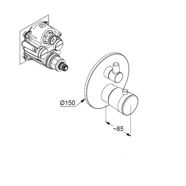 Термостатический смеситель для ванны и душа Kludi Balance 528100575