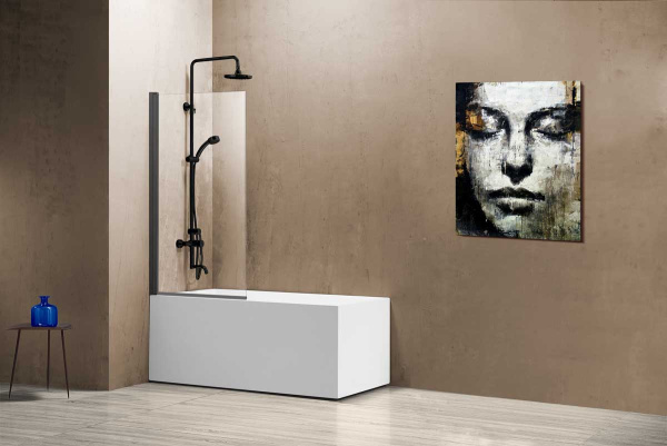 Шторка для ванны Vincea VSB 80 VSB-11800CLGM вороненая сталь