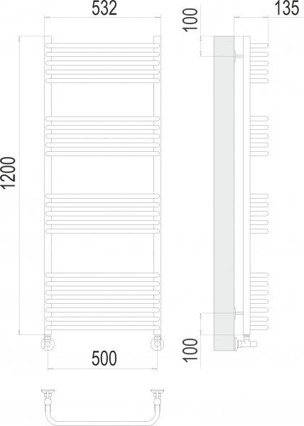 Стандарт П22 500х1200 Полотенцесушитель TERMINUS