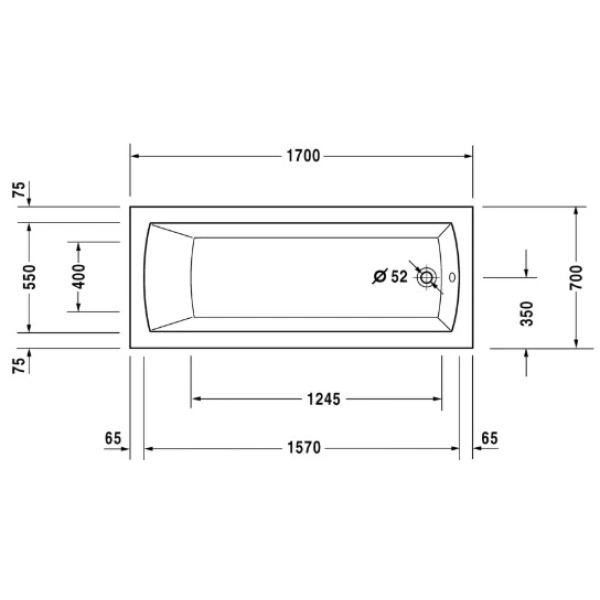 Акриловая ванна 170x70 см Duravit Daro 700141000000000