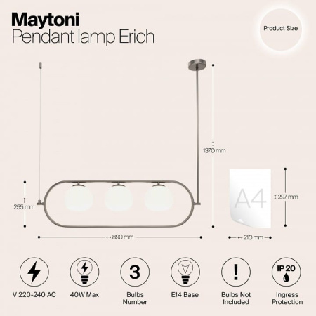 Светильник на штанге Maytoni Эрих MOD221PL-03N