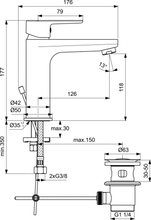 Смеситель для раковины Ideal Standard Sesia BC201AA