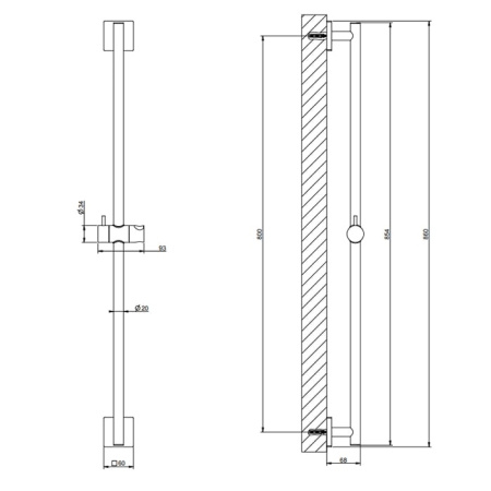 Душевая штанга Gessi Rilievo 59244#299 черный