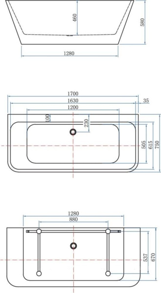 Акриловая ванна Aquanet Family Perfect 170x75 13775-GW, белый глянец