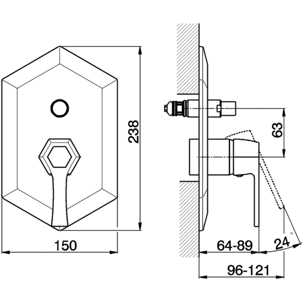 Смеситель для душа Cisal Cherie ZA00421004 розовое золото