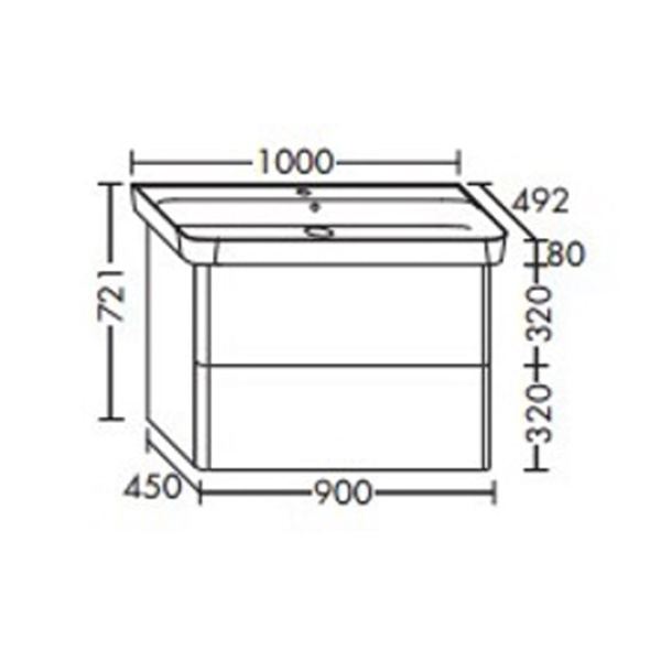 Тумба с раковиной Burgbad Iveo 100 SFEN100F2747G0161C0001*1 кашемировый дуб