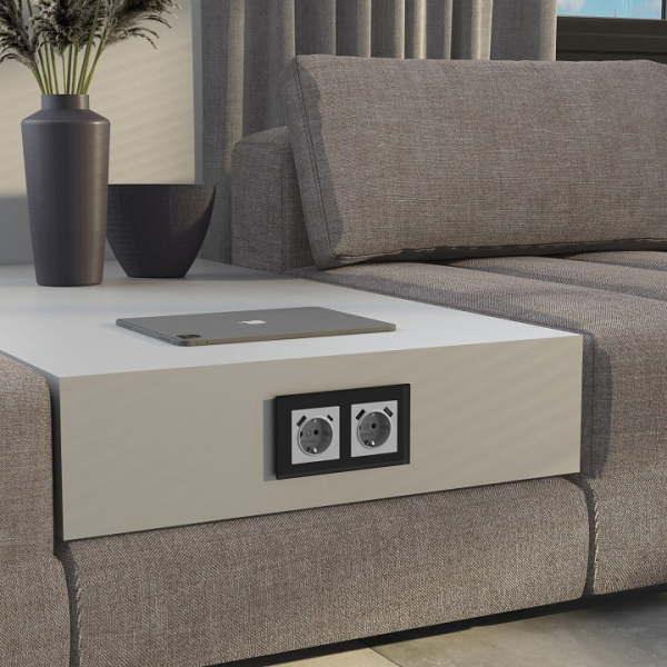 Рамка на 2 поста Werkel Senso (черный стекло soft-touch) W0023108