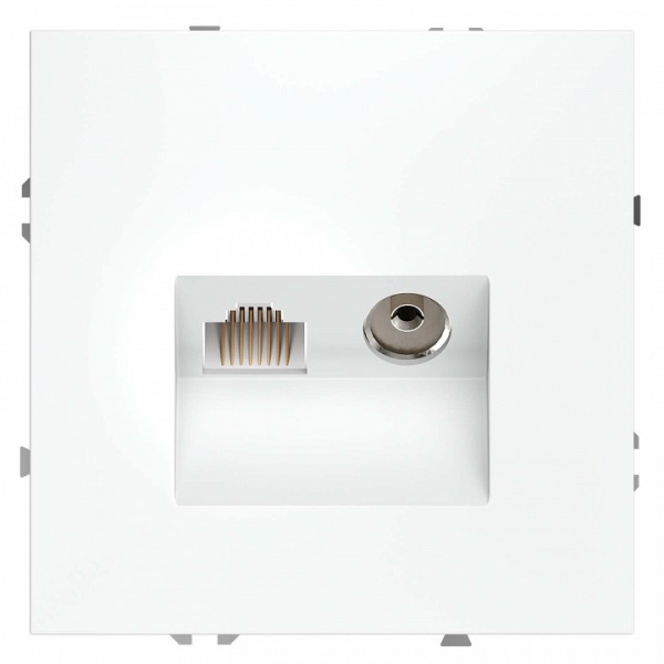 ТВ-розетка и розетка Ethernet RJ-45 без рамки Voltum S70 VLS060702