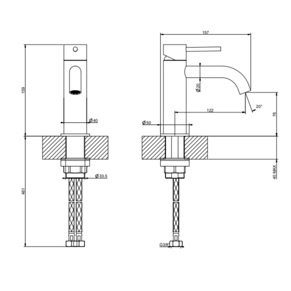 Смеситель для раковины Gessi 316 54002#299 черный