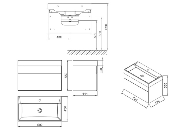 Тумба под раковину Ravak Natural SD 800 X000001052 белая
