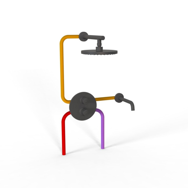 Душевой комплект Paini Cox 78PZSET26911THBATHHEAD черный матовый