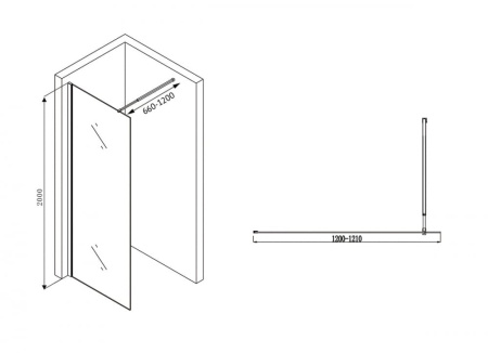 Душевая перегородка Abber Immer Offen AG61120B8