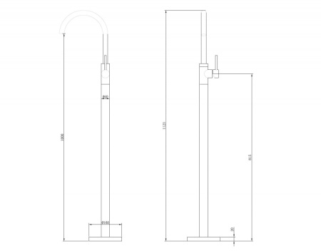 Смеситель для раковины Abber Wasser Kreis AF8141RG золото