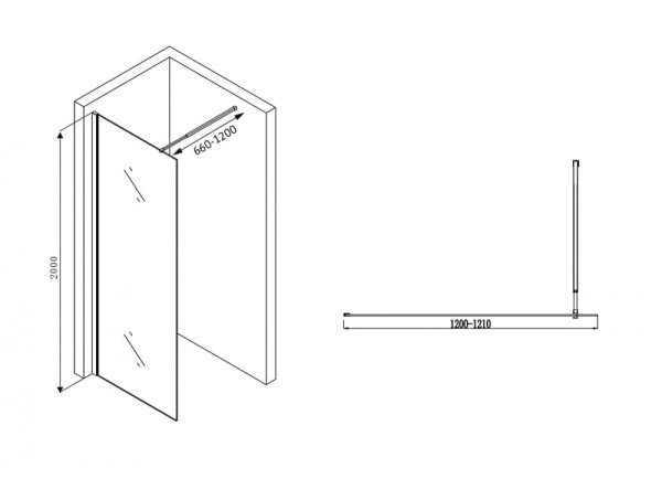 Душевая перегородка Abber Immer Offen AG61120B8