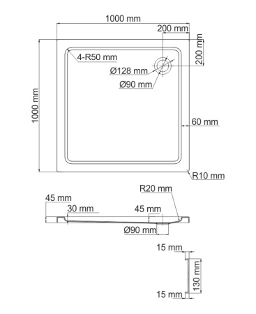 Душевой поддон WasserKRAFT Amper 29T19