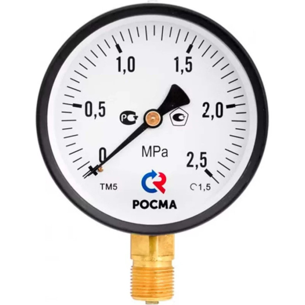 Манометр радиальный Росма G1/2 0,6 МПа Tmax 150C, ТМ-510