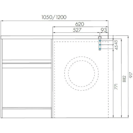 Раковина над стиральной машиной 105x50 см Акватон Лондри 1A72833KLH01L