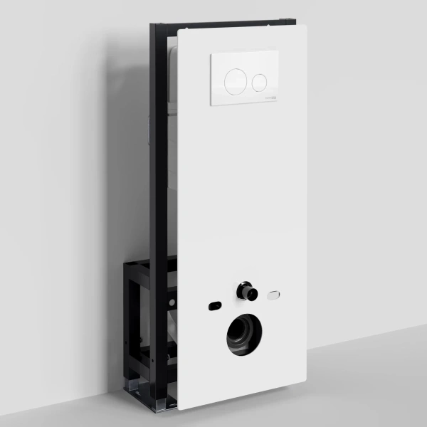 Инсталляция для унитаза WasserKRAFT Glan 66 66TLT.010.ME.WH.WM02 с кнопкой смыва, белый матовый