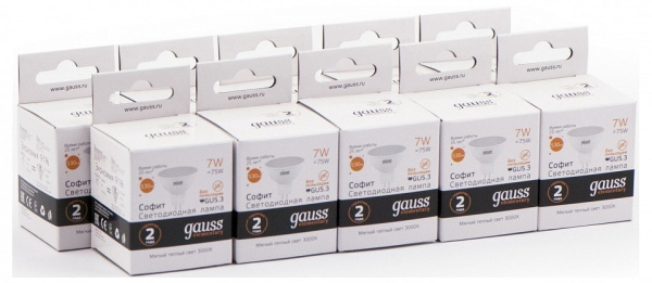 Лампа светодиодная Gauss Софит GU5.3 7Вт 3000K 13517