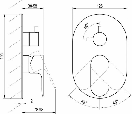 Смеситель для душа Ravak Eleganta X070301 черный матовый