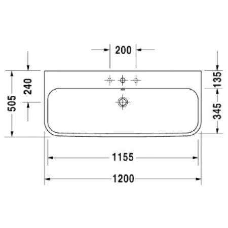 Раковина 120x50,5 см Duravit Happy D.2 2318120000