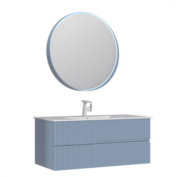 Тумба с раковиной Orka Moonlight 120 5001507 голубой матовый/белый