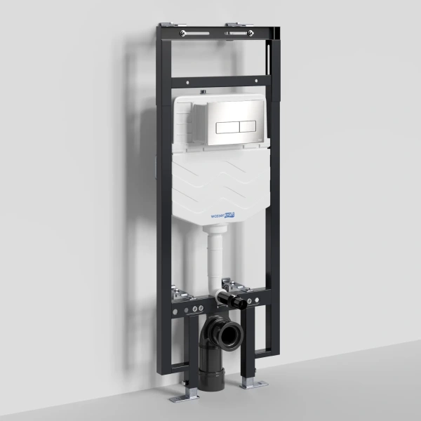 Инсталляция для унитаза WasserKRAFT Dinkel 58 58TLT.010.ME.BN03 с кнопкой смыва, никель