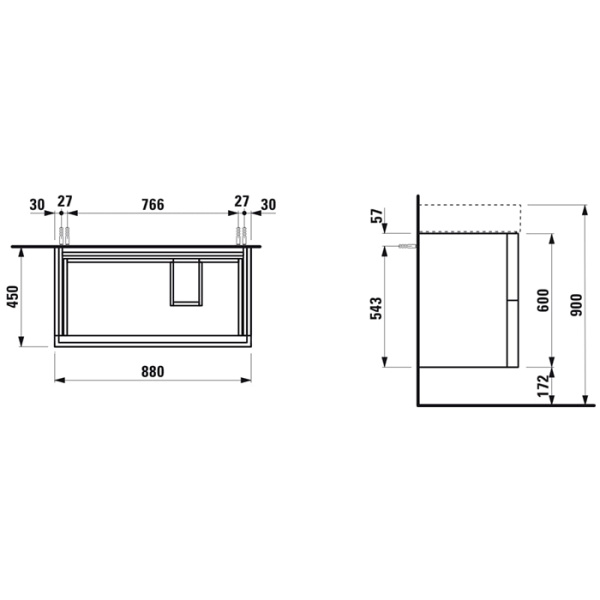 Тумба под раковину Laufen Kartell 88 4.0760.8.033.640.1 белый