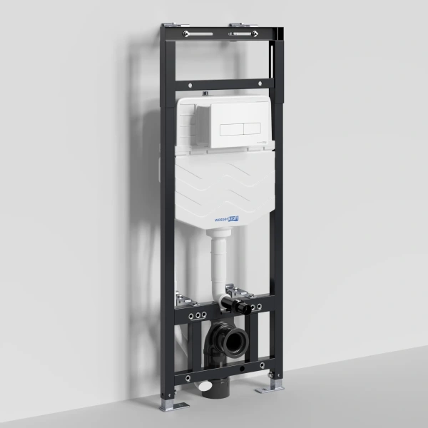 Инсталляция для унитаза WasserKRAFT Alme 15 15TLT.010.ME.WM03 с кнопкой смыва, белый матовый