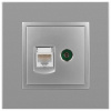 ТВ-розетка и розетка Ethernet RJ-45 без рамки Эра Эра Elegance 14-3110-03