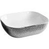 Раковина-чаша CeramaLux D1333H021 46x33 см, накладная, белый/серебряный
