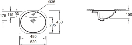 Раковина Jacob Delafon Odeon E1357-00