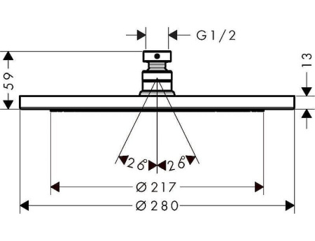 Верхний душ hansgrohe Croma 280 26220670 1 режим черный матовый